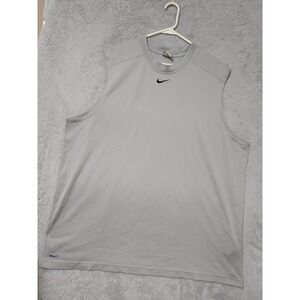 Vintage Nike Tank Top Mens XXL 2XL Shirt Center Swoosh Jersey Fit Dry Y2K Gray
